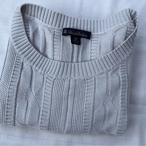 Brooks Brothers light gray Cable Knit Sweater Vest - Picture 4 of 6